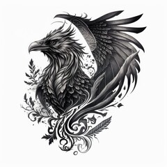 Fototapeta premium ready to print sleeve tattoo white background - generative ai