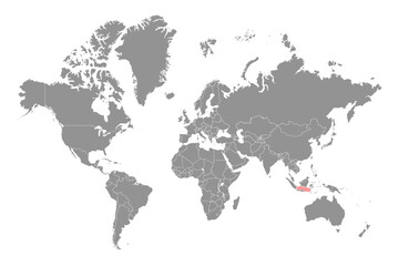 Fototapeta na wymiar Java Sea on the world map. Vector illustration.