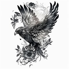 Obraz premium ready to print sleeve tattoo white background - generative ai