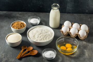 Fototapeta na wymiar Organic Raw Baking Ingredients