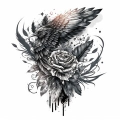ready to print sleeve tattoo white background - generative ai