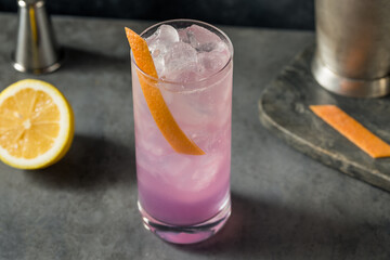 Boozy Refreshing Purple Empress Highball Cocktail