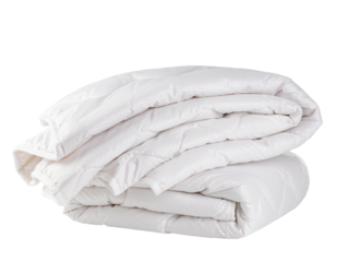 bed linen pillow and blanket made of quilted fabric with sewing and processing features