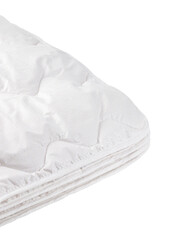 bed linen pillow and blanket made of quilted fabric with sewing and processing features