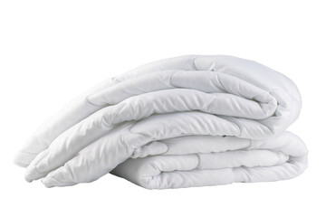 bed linen pillow and blanket made of quilted fabric with sewing and processing features