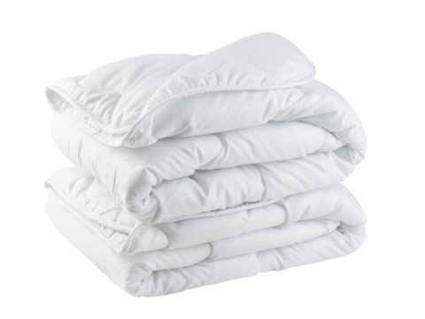 bed linen pillow and blanket made of quilted fabric with sewing and processing features