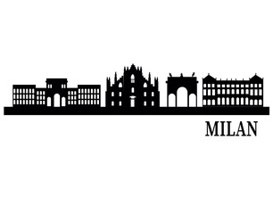 milan italy city skyline silhouette