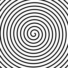 Naklejka premium Spiral radial Swirl Radial Hypnotic Psychedelic illusion rotating background Vector black and white quality vector illustration cut stroke 