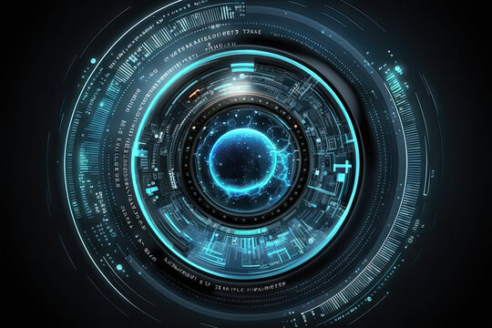 Futuristic technology concept, Circular hud elements, virtual reality, Big data, cyber system security, technology business, lens, camera, photography, photo, technology, digital, glass, focus, lens, 