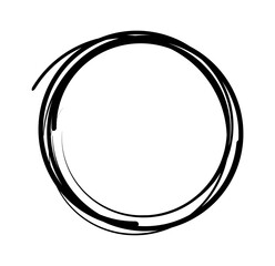 Hand drawn scribble circles set. Doodle circular logo design elements. Pencil or pen graffiti bubble