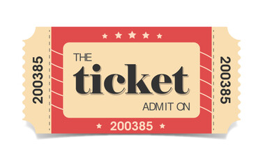 Red unique ticket, use for the best conditions, this ticket fits with everything in your business or in your art for every day. 
