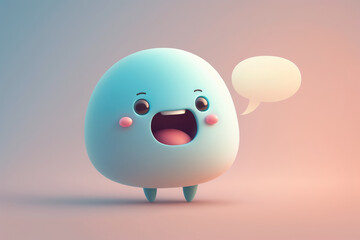 A cute character holding a speech bubble with a kind message. Generative AI - 575079720