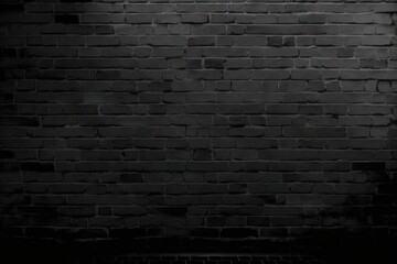The Dark Side: Black Brick Wall Background. Generative AI