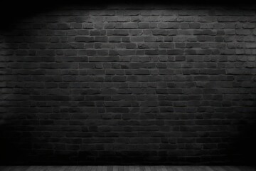 The Dark Side: Black Brick Wall Background. Generative AI