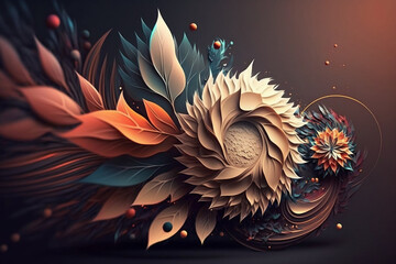 Abstract flower collage, made with Generative AI