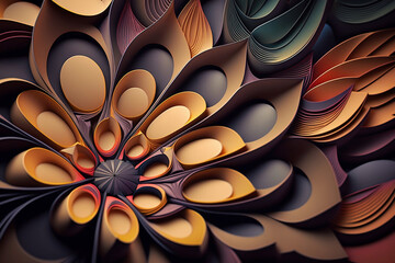 Abstract flower collage, made with Generative AI