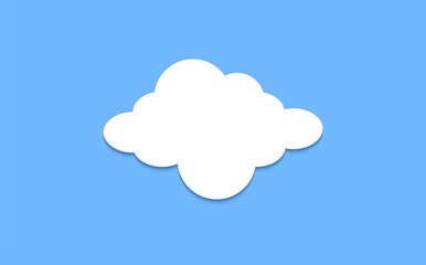 Cloud graphic shapes. Data design element. Vector cloudy bubble set isolated on blue background