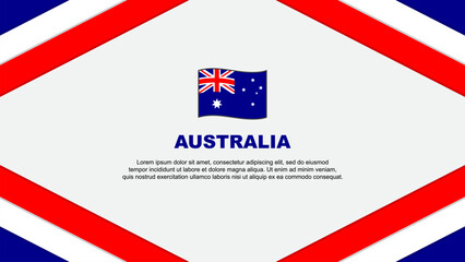 Australia Flag Abstract Background Design Template. Australia Independence Day Banner Cartoon Vector Illustration. Australia Template