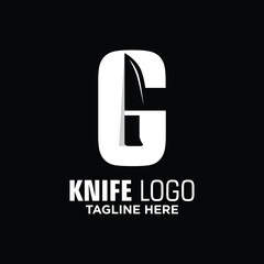 Letter G Knife Logo Design Template Inspiration, Vector Illustration.