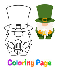 Coloring page with Leprechaun for kids
