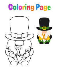 Coloring page with Leprechaun for kids