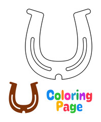 Coloring page with Horseshoe for kids