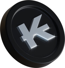 Lao kip coin 3d render illustration