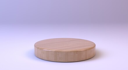 product podium, product sample platform, wooden podium (3d illustration)