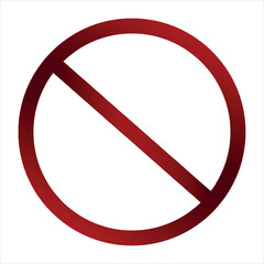 stop sign icon in red gradient. Red gradient Forbidden 