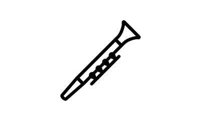 clarinet vector icon black and white background wind instrument eps 8