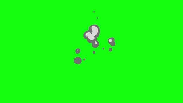 2D FX SMOKE Elements motion graphics hand-drawn animations of cartoon smoke effects on a green screen. Alpha channel included. 4K video.