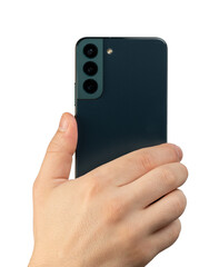 Green smartphone with tripple camera