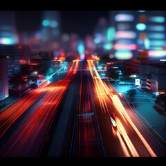Traffic at Night, Motion City Lights, Generative AI