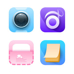 Set Abstract Gradient Square Collection Icons Symbols Signs Shadow Logotype Vector Design Style User Interface Elements Neumorphic Ui Ux Kit