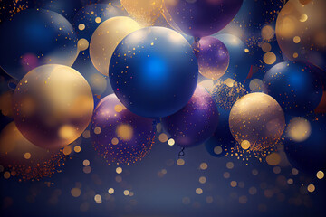  balloons in the air. Celebration party decoration.Generative AI