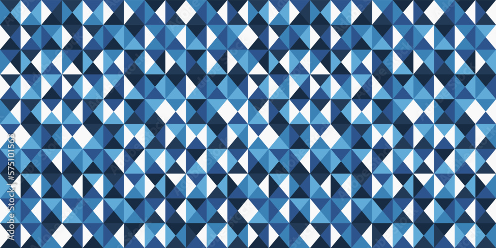 Poster blue tile of four quarters. seamless pattern for print and interior design.