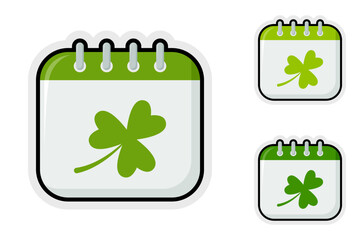 Note sticker set with Calendar with Clover