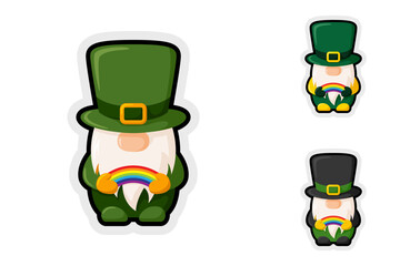 Note sticker set with Leprechaun