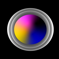 3d gradient sphere at black background