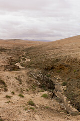 A scenic view of a dried out river in Fuerteventura