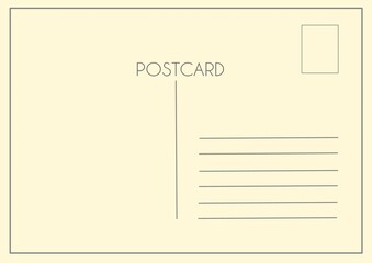 Postcard, open letter blank in retro style, space for congratulations, reverse side of the postcard