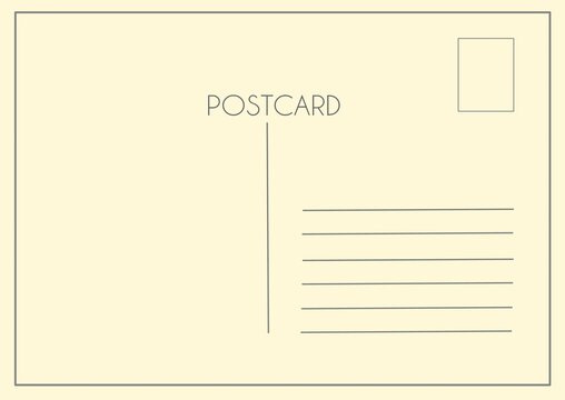 Postcard, open letter blank in retro style, space for congratulations, reverse side of the postcard