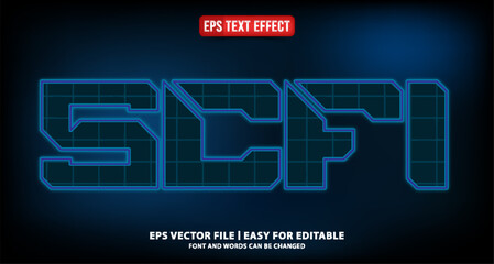 scfi future cyber editable text effect vector eps