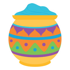 Isolated hindu powder on artisan vase Vector illustration