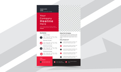 Graphic design layout with triangle graphic elements and space for photo background