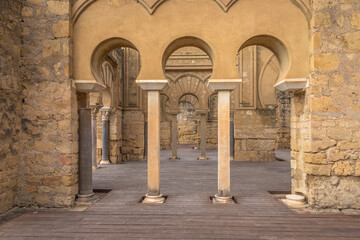 Naklejka premium Caliphate City of Medina Azahara, Cordoba. Exposure of the Medina Azahara, Muslim Ruins of the Palace, located near Cordoba, Spain.