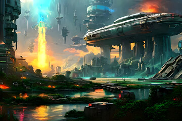 Sci-Fi, Fantasy Space City