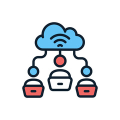 Cloud Users icon in vector. Logotype