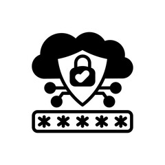 Cloud Data Safety icon in vector. Logotype