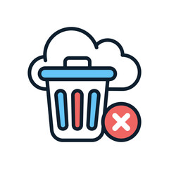 Cloud Delete icon in vector. Logotype